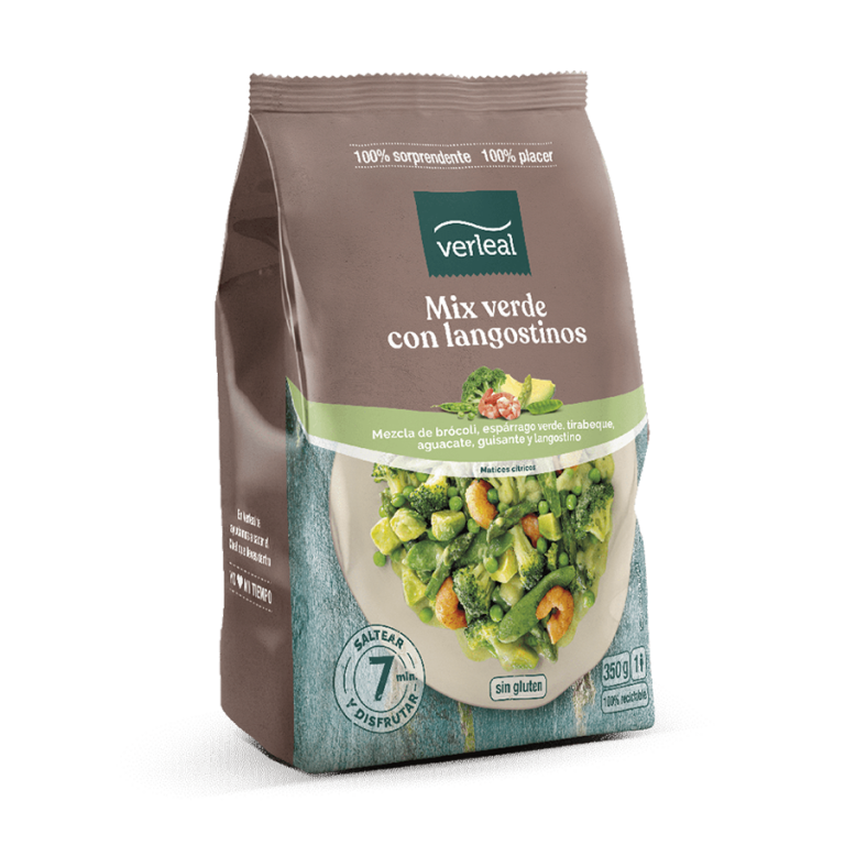Packs de Mix verde con langostinos de Verleal