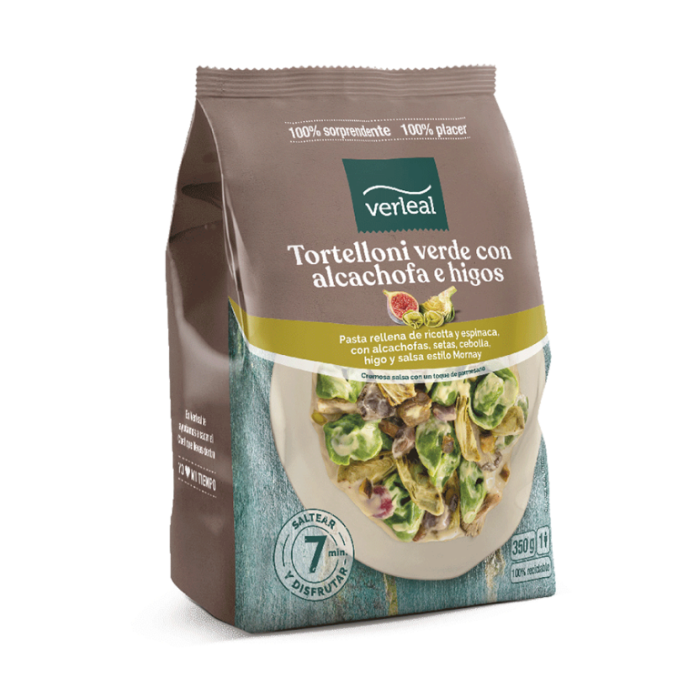 Packs de Tortelloni verde con alcachofa e higos de Verleal